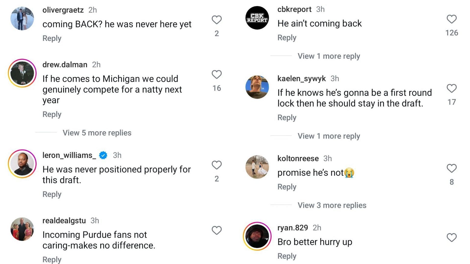 College hoops fans shared their thoughts on Yaxel Lendeborg's NBA Draft statement on Instagram. Source: Instagram/@recruitsnews